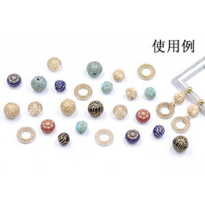 アクリルビーズ 模様入りコイン 13mm アンティークゴールド【20ヶ】