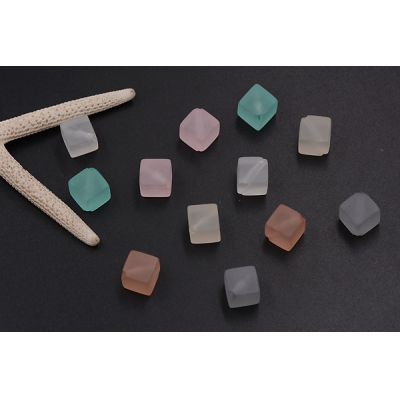 アクリルビーズ スクラブ キューブ 12×17mm【20ヶ】