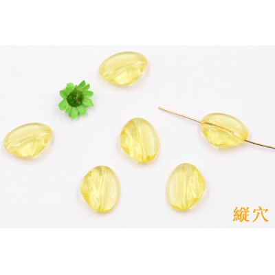 アクリルビーズ 不規則オーバル 13×17mm イエロー【15ヶ】