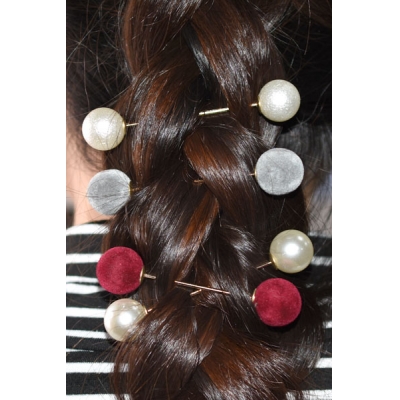 ヘアバトン かんざし ふわふわファーボール ゴールド【1ヶ】