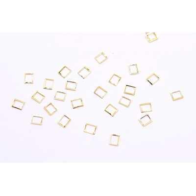ネイルパーツ メタルパーツ 長方形フレーム 4.7×5.7mm ゴールド【約500ヶ】