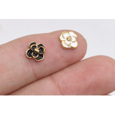 ネイルパーツ メタルパーツ エポ付 花 7×7mm フラワー ゴールド【6ヶ】