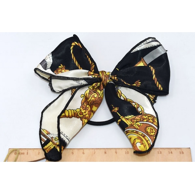 スカーフ柄 リボン ヘアゴム ヘアアクセサリー【1ヶ】