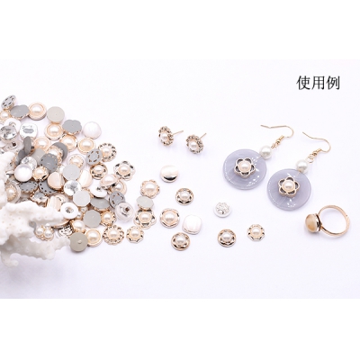 デコパーツ アクリルパーツ 丸と雪花 10mm ホワイト【20ヶ】