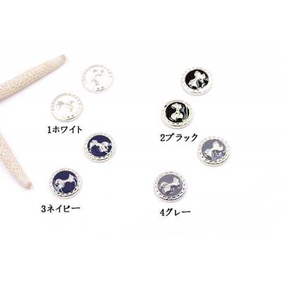 デコパーツ 半円とリボン 18mm アクリル エポ付【10ヶ】