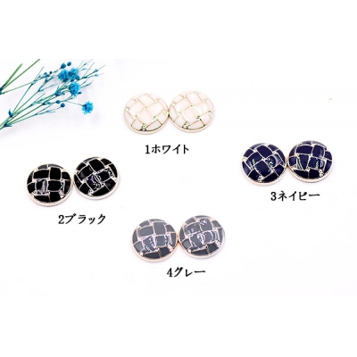 デコパーツ 半円とチェック 18mm アクリル エポ付【10ヶ】
