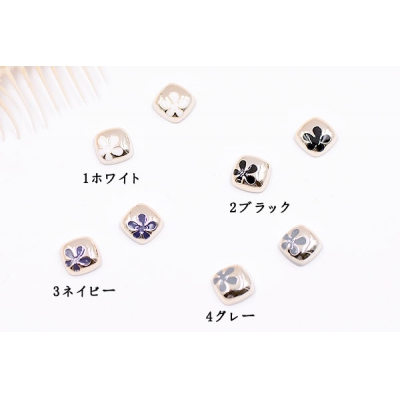 デコパーツ 正方形と五弁花 10×10mm アクリル エポ付【20ヶ】