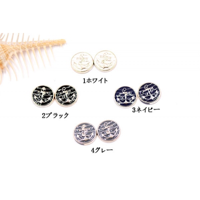 デコパーツ 半円と錨 15mm アクリル エポ付【10ヶ】