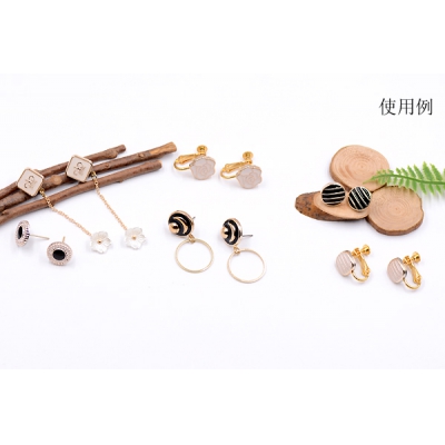 デコパーツ ハートとストライプ 10×11mm アクリル エポ付【20ヶ】 