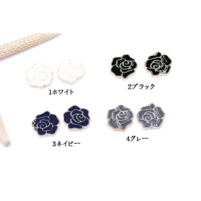 デコパーツ 薔薇 17×17mm アクリル エポ付【10ヶ】