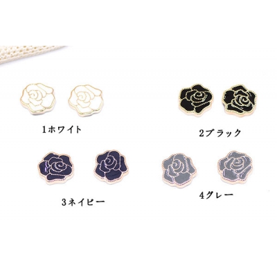 デコパーツ 薔薇 12×12mm アクリル エポ付【20ヶ】