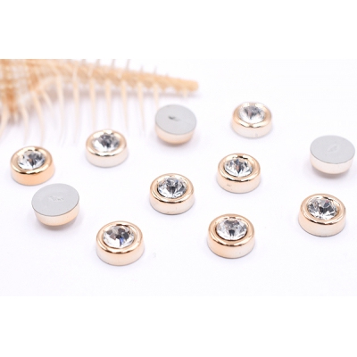 デコパーツ アクリル メタル調 丸型A 10mm アクリルストーン貼り クリア【10ヶ】 