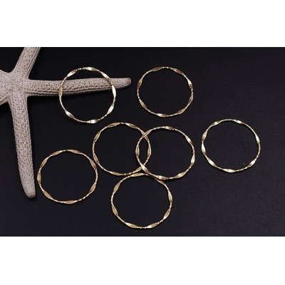 メタルリングパーツ ツイスト ゴールド 20mm【20ヶ】