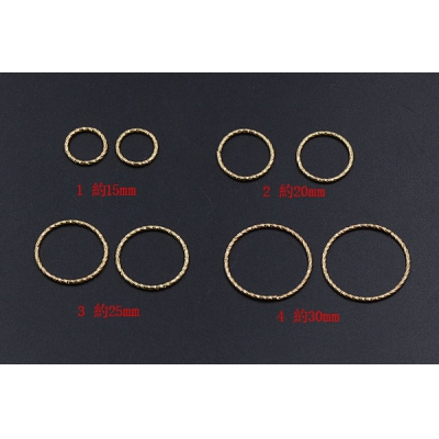 メタルリングパーツ ツイスト 線径1.5mm ゴールド 20個入
