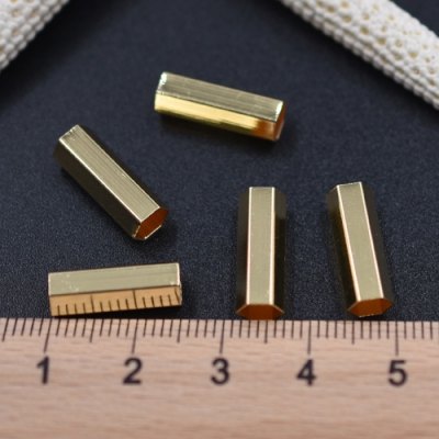 メタルパーツ チューブ 六角 5×15mm【10ヶ】ゴールド