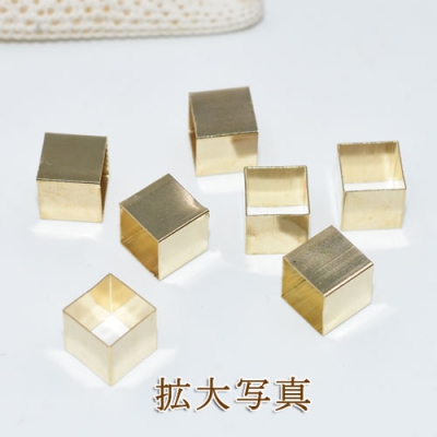 直パイプ 四角 8×8mm【20ヶ】ゴールド