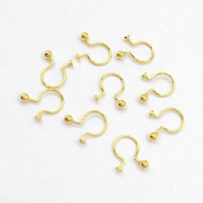 ノンホールピアス 一側円盤 2mm 1ペア（2個入）ゴールド 