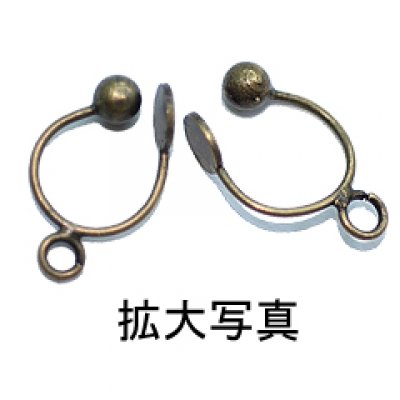 ノンホールピアス金具 4x10mmカン付 真鍮古美 