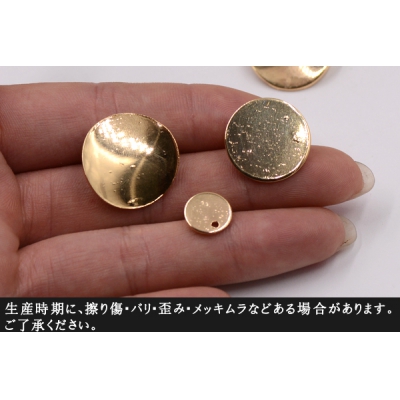 ピアス金具 丸皿 13×18mm カン付き ゴールド【6ヶ】