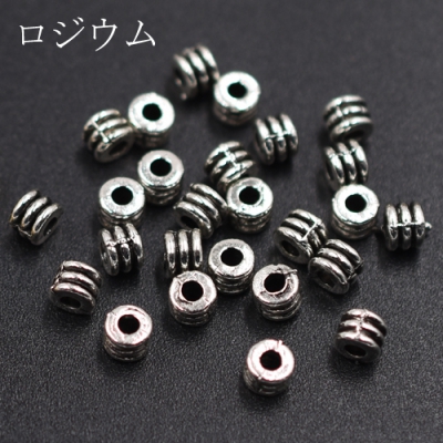 メタルビーズ 筋入りチューブ 3×4mm【20ヶ】 