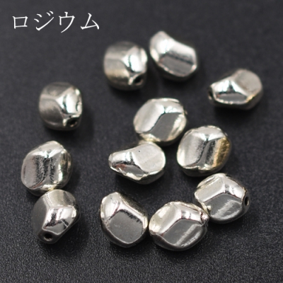 メタルビーズ 不規則オーバル 6×7mm【10ヶ】