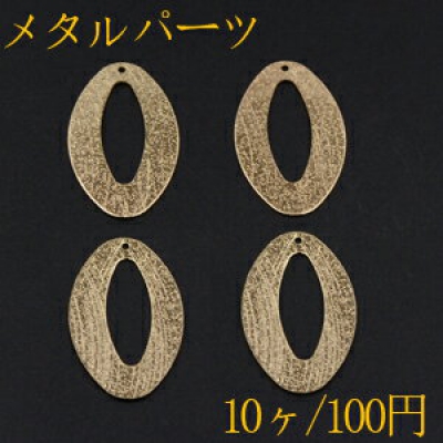 メタルパーツ プレート 抜きオーバル 1穴 38×22mm ゴールド【10ヶ】 