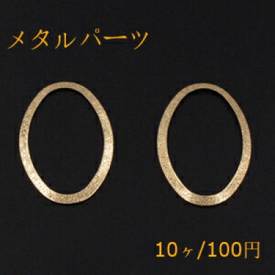 メタルパーツ プレート スクラブ オーバルフレーム 穴なし 25×37mm ゴールド【10ヶ】