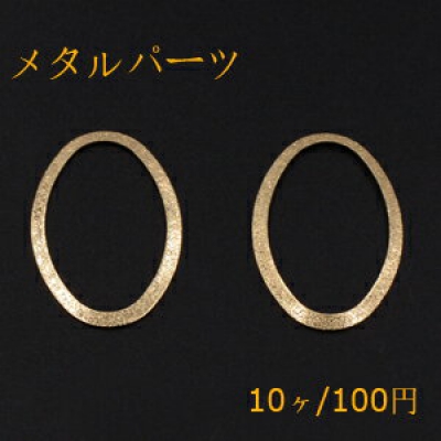 メタルパーツ プレート スクラブ オーバルフレーム 穴なし 20×32mm ゴールド【10ヶ】 