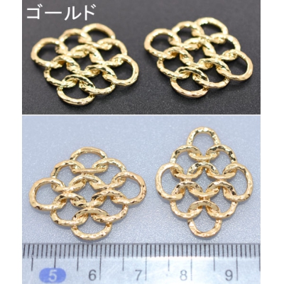 メタルパーツ 透かし デザイン1 ゴールド(6ヶ) 