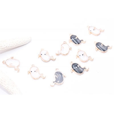 エポチャーム ハロウィン おばけ 19×20mm ゴールド【10ヶ】