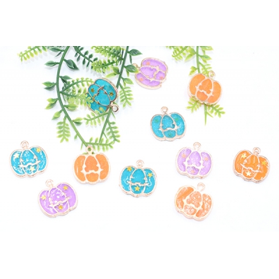 エポチャーム ハロウィン カボチャ 18×20mm ゴールド【10ヶ】 