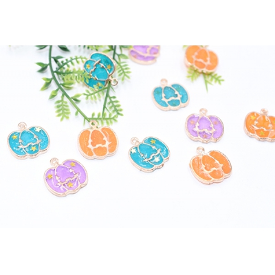 エポチャーム ハロウィン カボチャ 18×20mm ゴールド【10ヶ】 