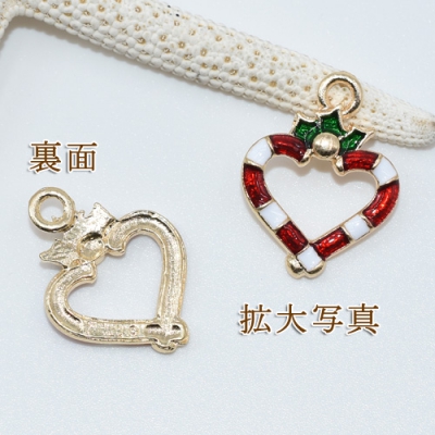 チャーム クリスマス ハート ゴールド