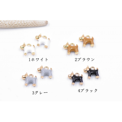 エポチャーム 犬 ドッグ 12×13mm ゴールド【10ヶ】