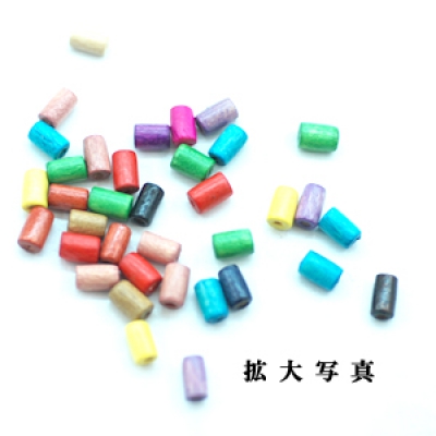 ウッドビーズ　カラーミックス チューブ 8x5mm(100g)