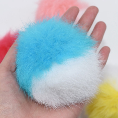 ラビットファー ボールパーツ カラーミックス 8cm 