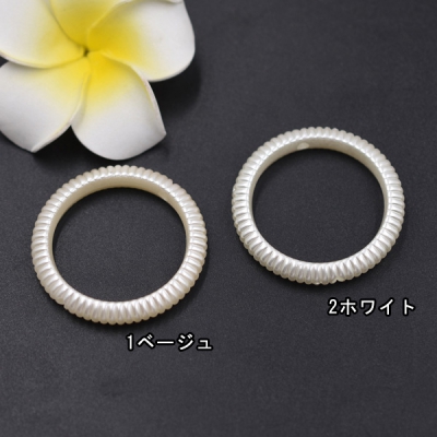 ABS製 パールビーズ 筋入り丸枠 40mm【10ヶ】