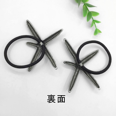 ヘアゴム ヒトデ ヘアアクセサリー 髪飾り 銀古美 ヘアゴムブレスレット ヘッドアクセ スターフィッシュ型 