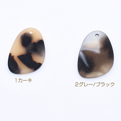 アクリルパーツ プレート 不規則1穴 16×23mm べっこう風【10ヶ】