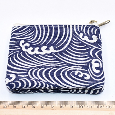 かわいいミニ財布 綿麻財布 長方形B 模様