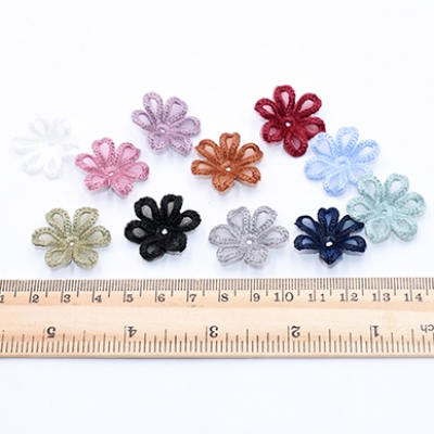 刺繍ワッペン 桜シリーズ 6弁花 花びら 全11色【10ヶ】