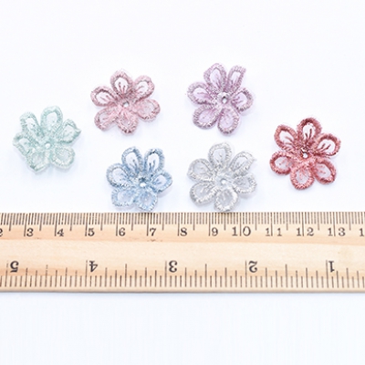 刺繍ワッペン 桜シリーズ 6弁花 花びら 全6色【10ヶ】