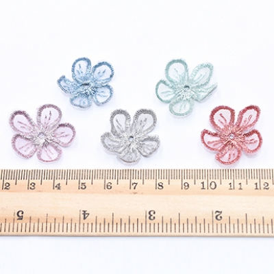 刺繍ワッペン 桜シリーズ 5弁花 花びら 全6色【10ヶ】