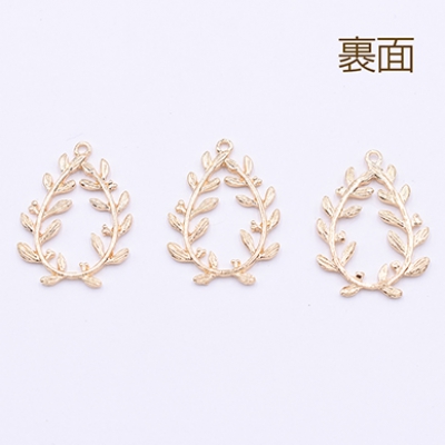 チャームパーツ 枝葉 22×30mm ゴールド【10ヶ】