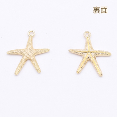 チャームパーツ 海洋生物シリーズ ヒトデ 21×26mm ゴールド【10ヶ】