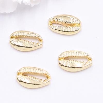 チャームパーツ 海洋生物シリーズ 貝殻 19×13mm ゴールド【10ヶ】