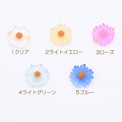 高品質デコパーツ 樹脂パーツ ひまわり 金箔付き 17×17mm【10ヶ】