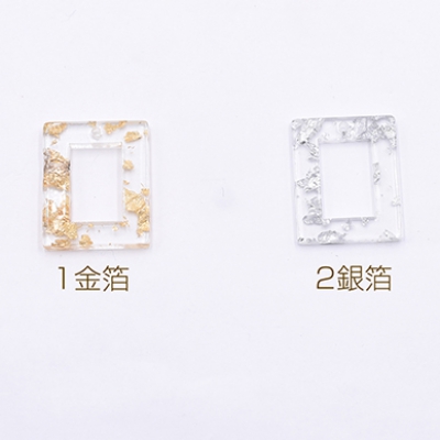 アクリルパーツ プレート 長方形フレーム 1穴 20×25mm クリア【10ヶ】