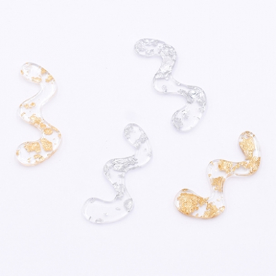 アクリルパーツ プレート 不規則 1穴 40×17mm クリア【10ヶ】