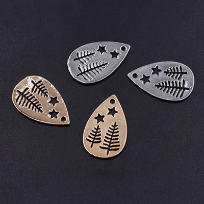 チャームパーツ プレート 雫型1穴 16×25mm【10ヶ】